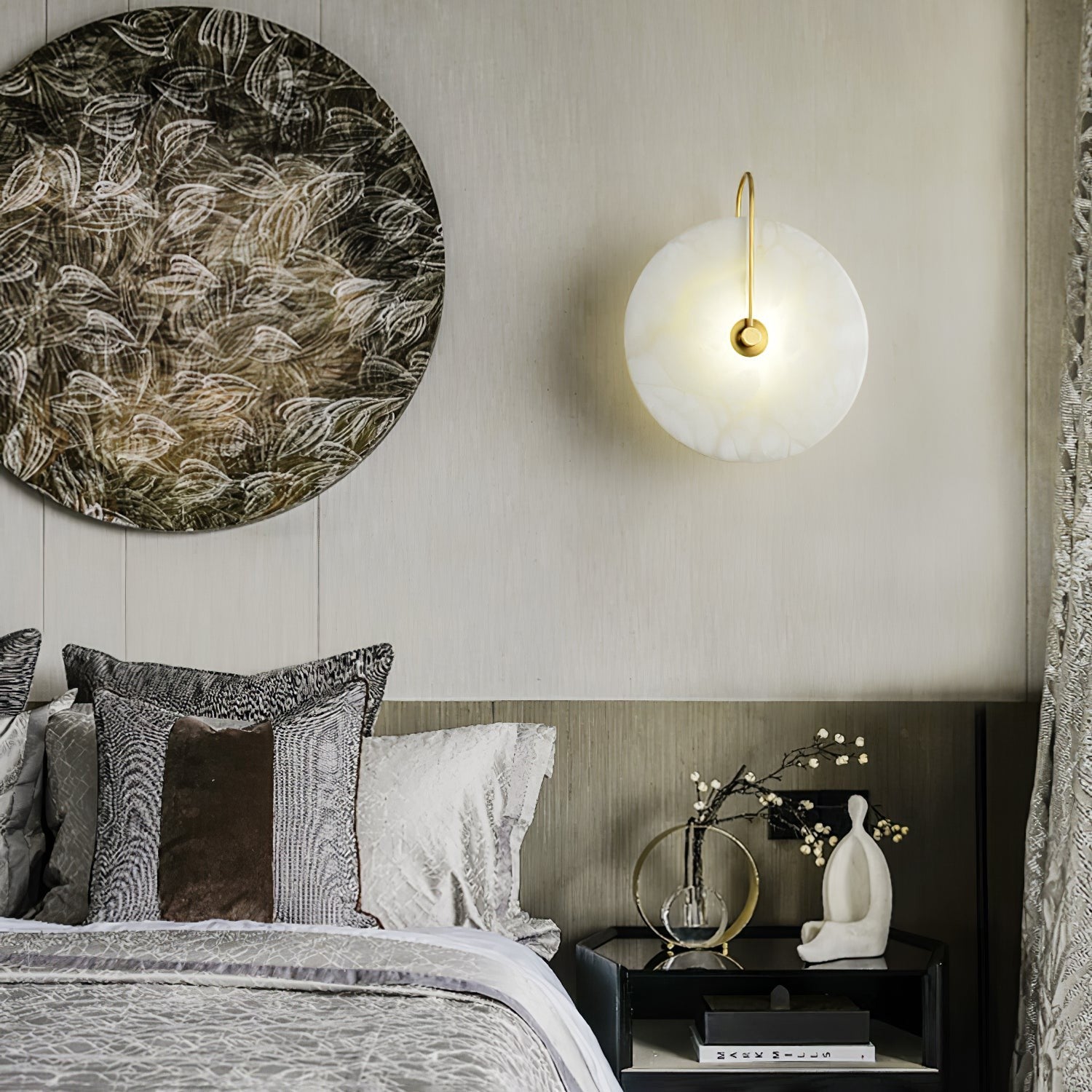 Alabaster Glow Wall Light, Bedroom Wall Sconce, detail 27