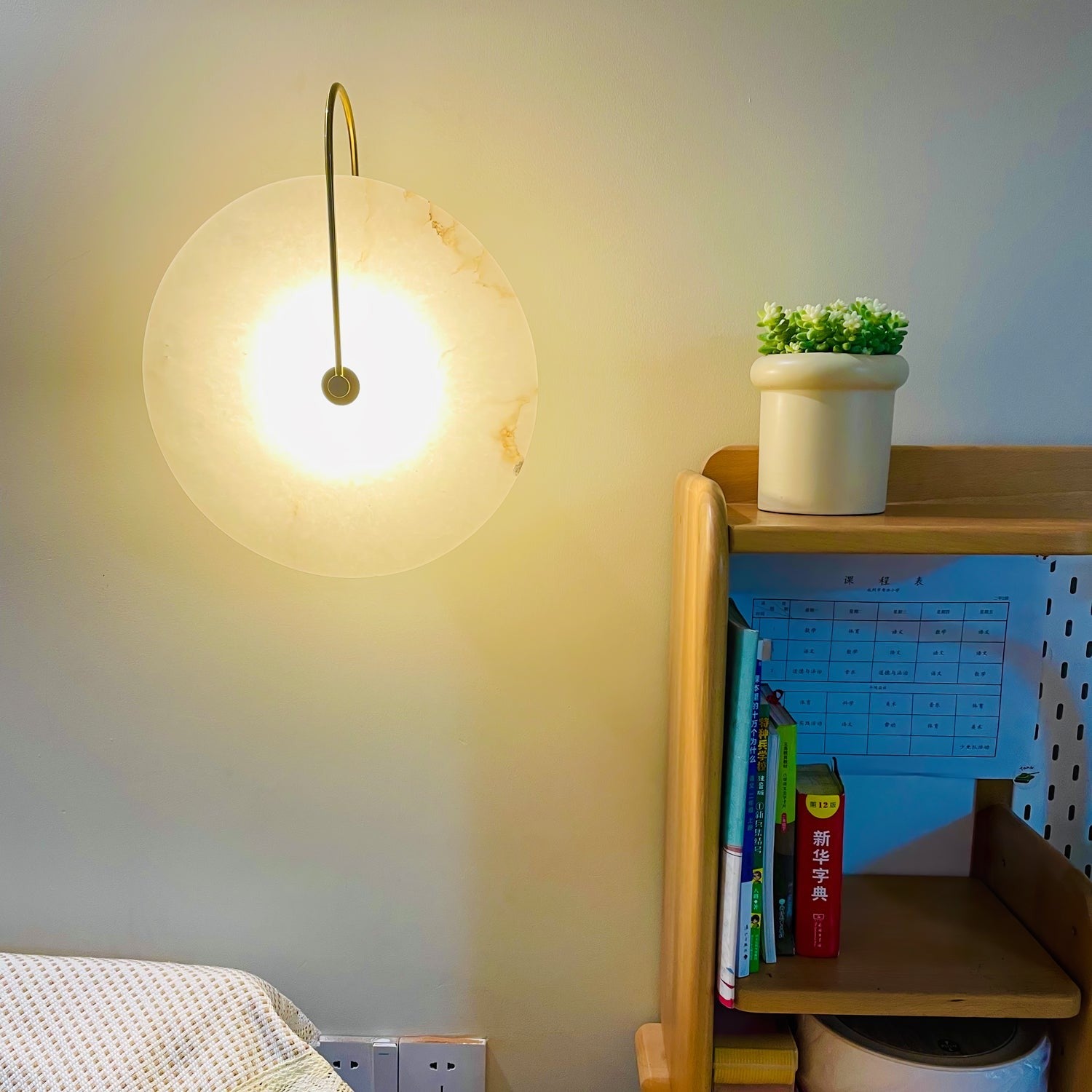 Alabaster Glow Wall Light, Bedroom Wall Sconce, detail 47