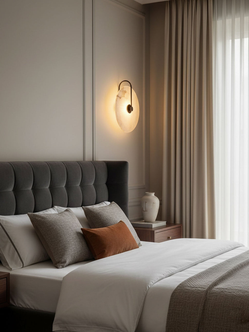 Alabaster Glow Wall Light, Bedroom Wall Sconce, detail 6