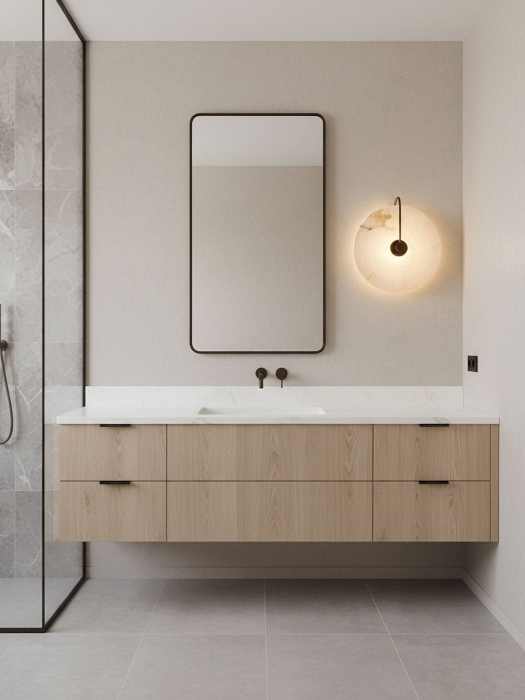 Alabaster Glow Wall Light, Bedroom Wall Sconce, detail 7