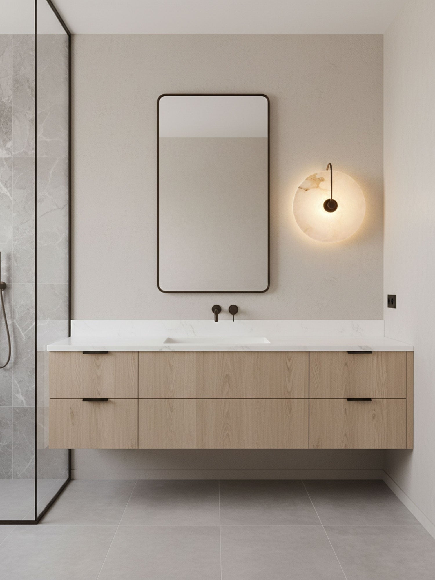 Alabaster Glow Wall Light, Bedroom Wall Sconce, detail 7