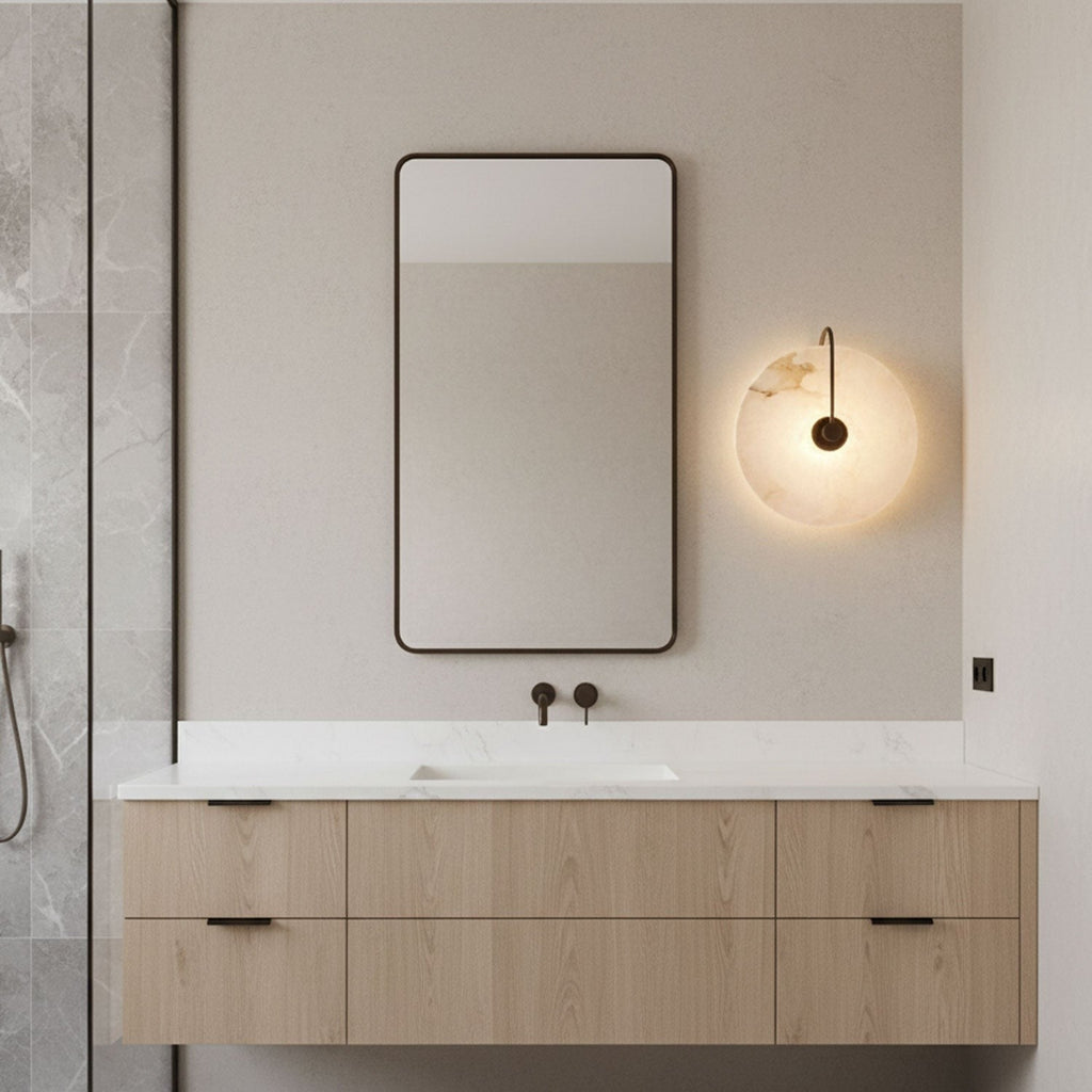 Alabaster Glow Wall Light, Bedroom Wall Sconce, detail 8