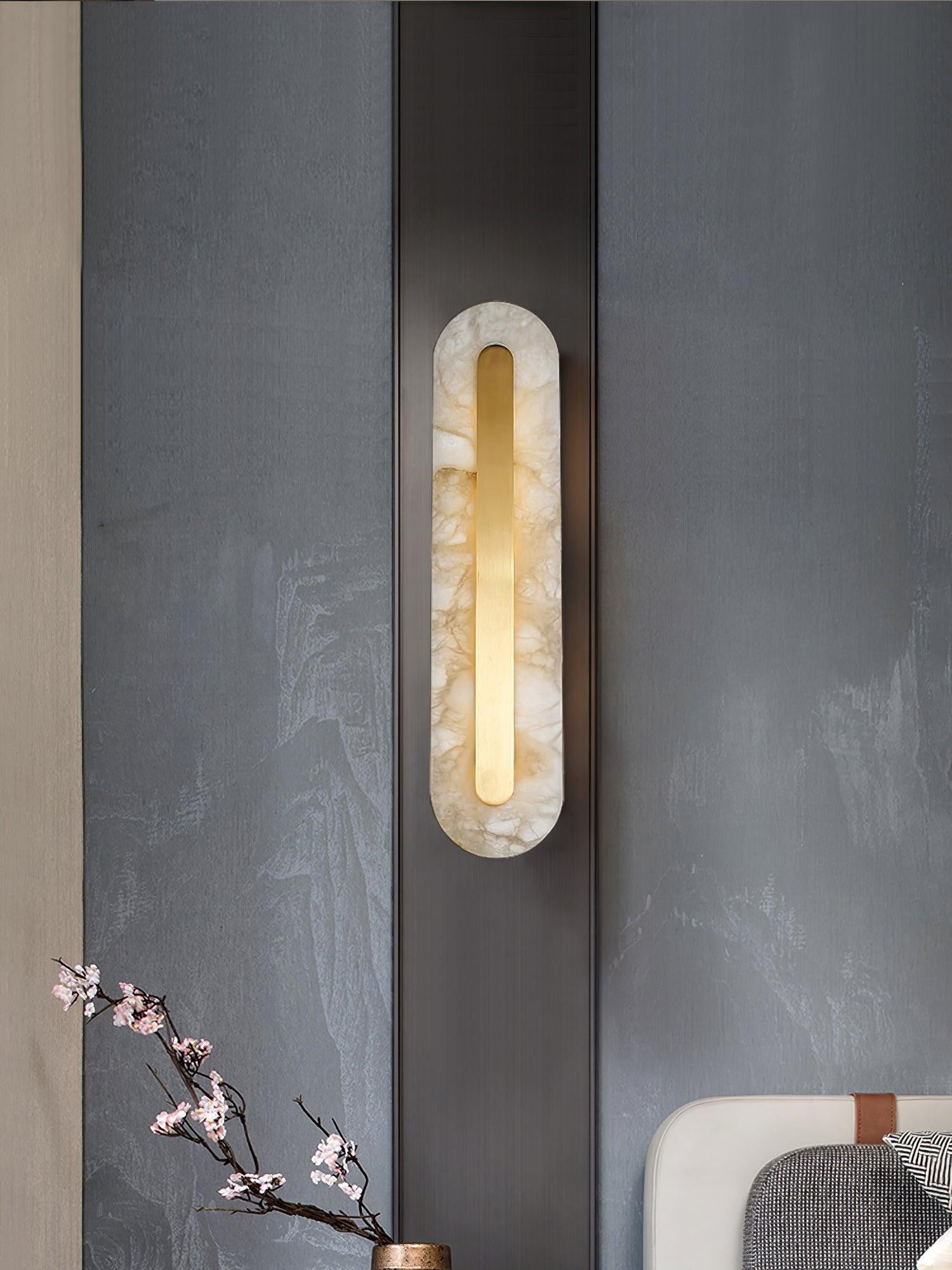 Alabaster Halo Wall Light, Bedroom Wall Sconce, detail 15