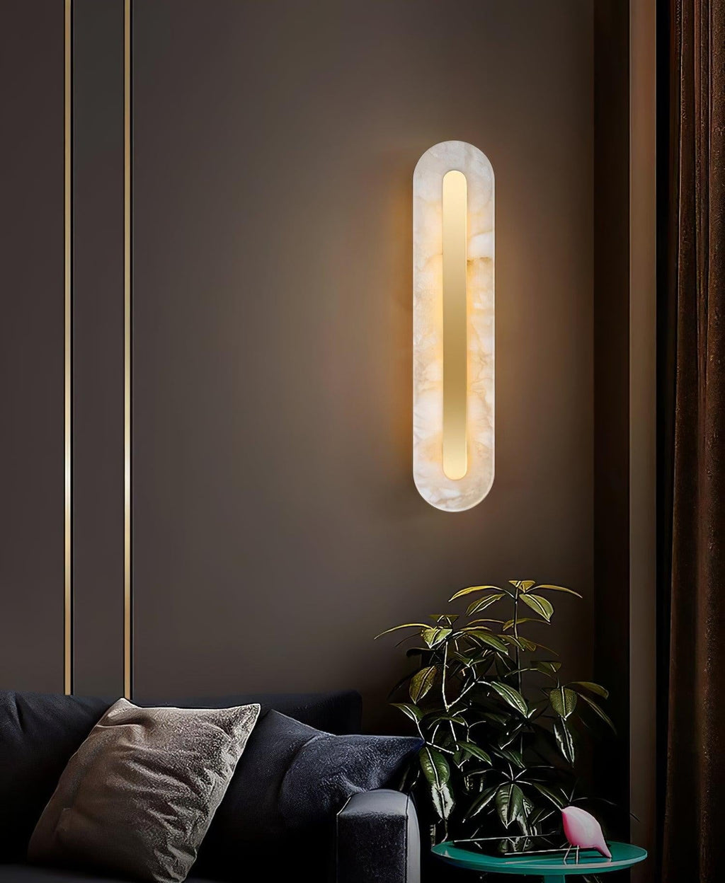 Alabaster Halo Wall Light, Bedroom Wall Sconce, detail 18