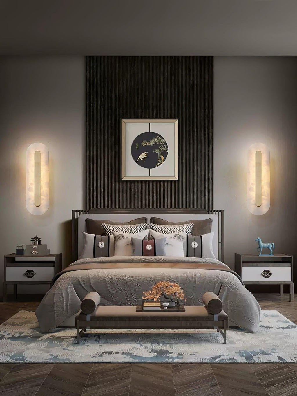 Alabaster Halo Wall Light, Bedroom Wall Sconce, detail 19