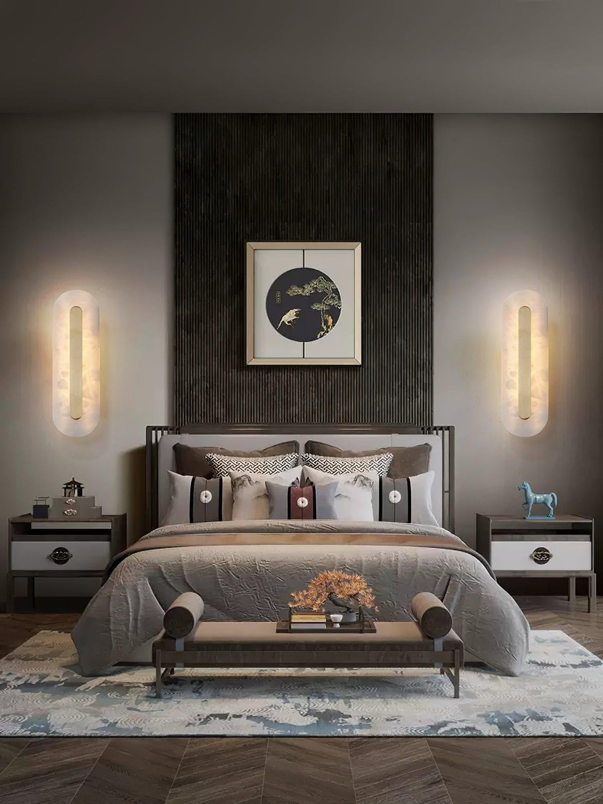 Alabaster Halo Wall Light, Bedroom Wall Sconce, detail 19