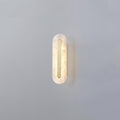 Alabaster Halo Wall Light, Bedroom Wall Sconce, Brass, ∅ 4.3″ x H 13.8″