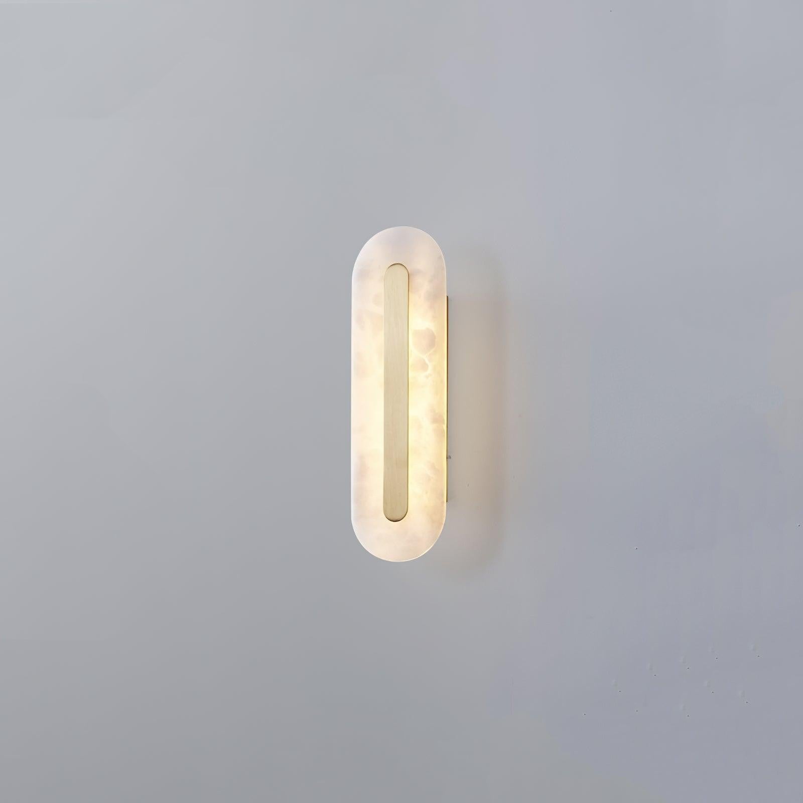 Alabaster Halo Wall Light, Bedroom Wall Sconce, Brass, ∅ 4.3″ x H 13.8″