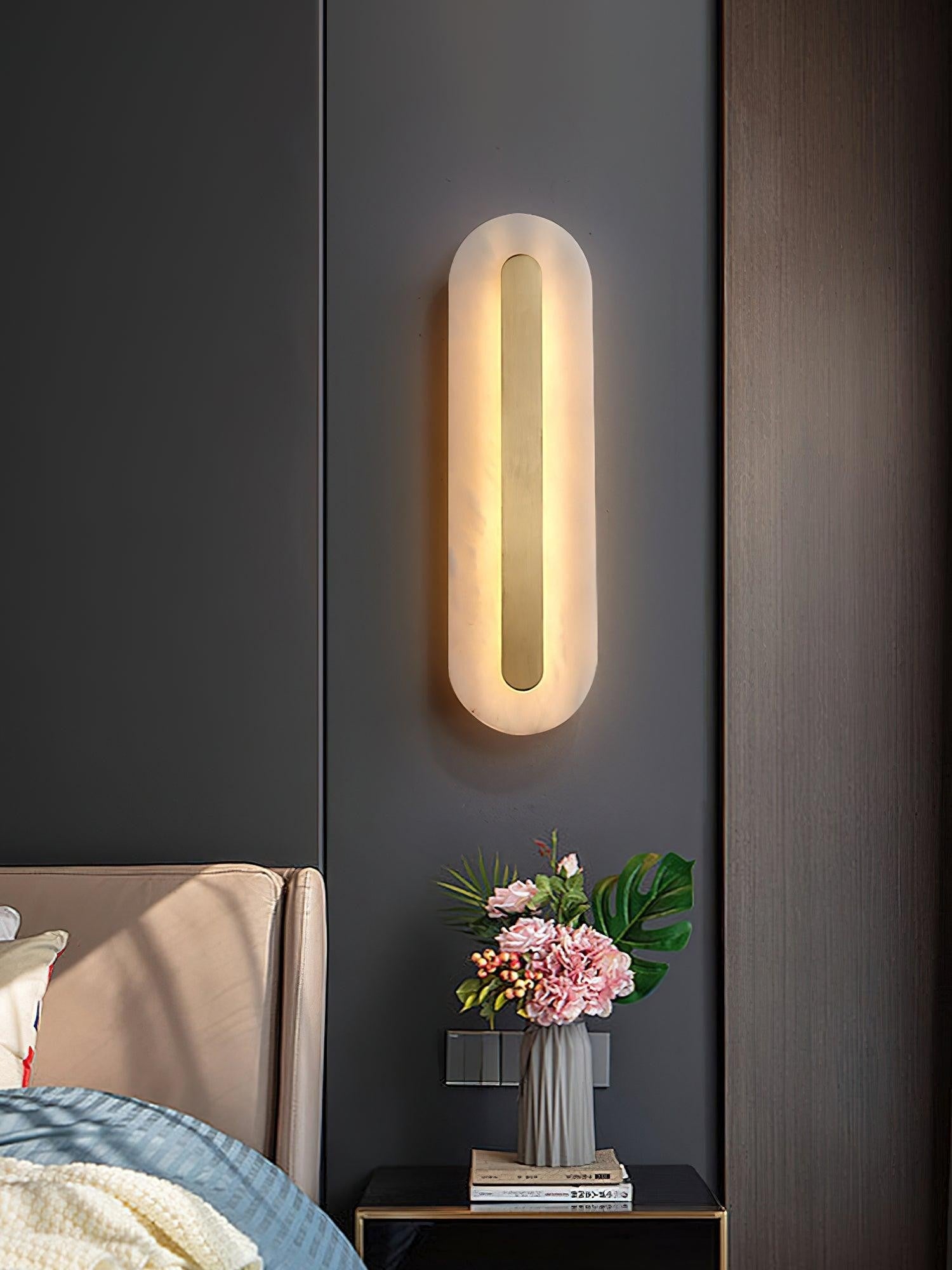 Alabaster Halo Wall Light, Bedroom Wall Sconce, detail 33
