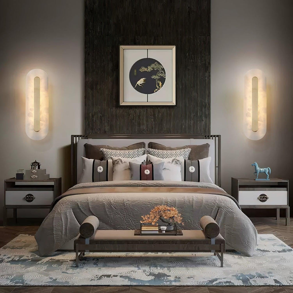 Alabaster Halo Wall Light, Bedroom Wall Sconce, detail 37