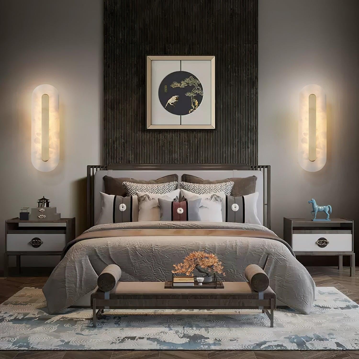 Alabaster Halo Wall Light, Bedroom Wall Sconce, detail 37