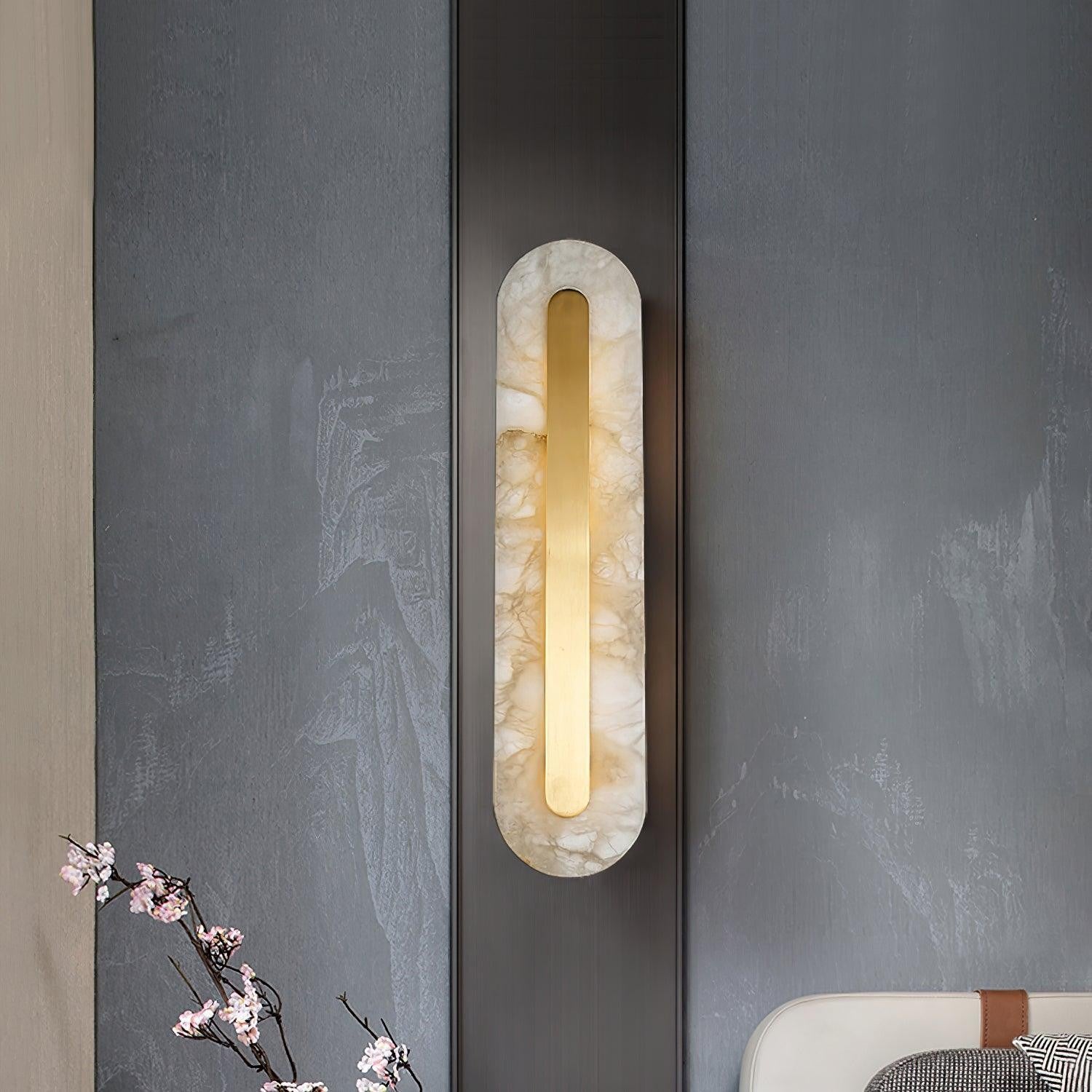 Alabaster Halo Wall Light, Bedroom Wall Sconce, detail 5
