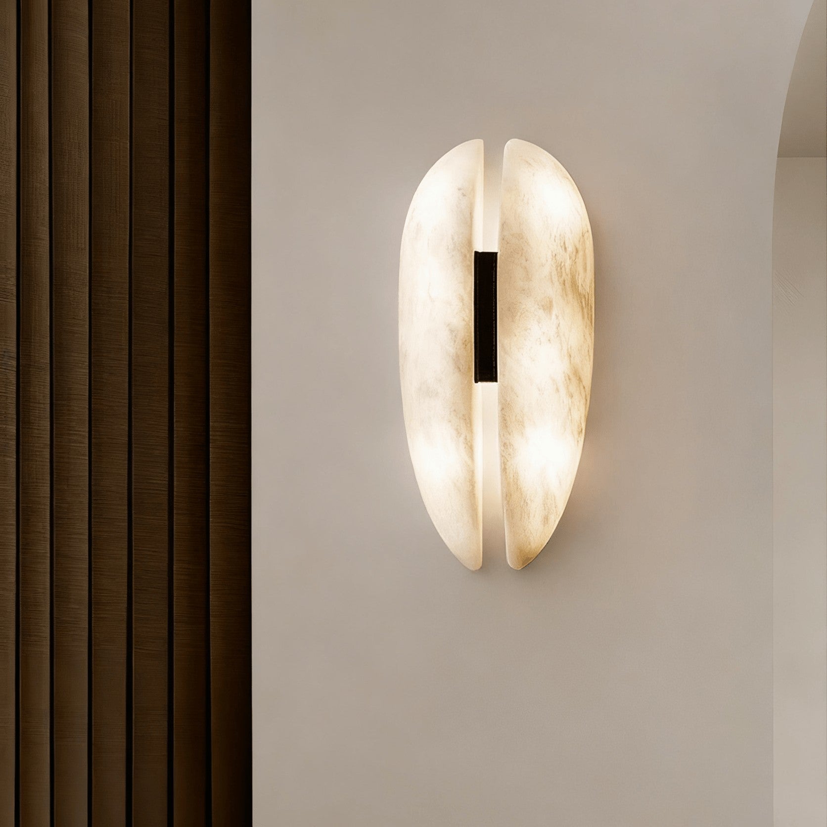 Alabaster Veil LED Wall Light, Bedroom Wall Sconce, detail 2