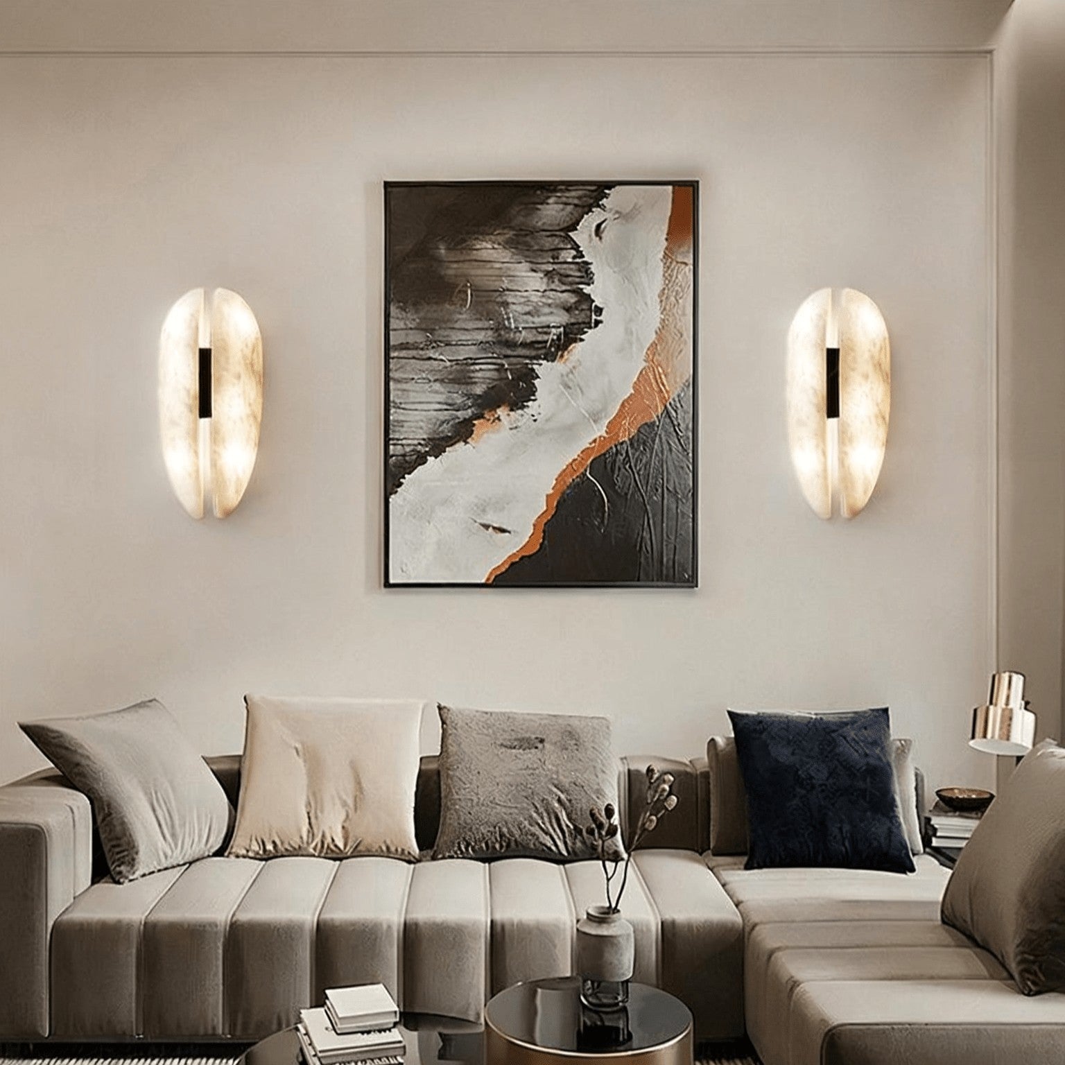 Alabaster Veil LED Wall Light, Bedroom Wall Sconce, detail 3