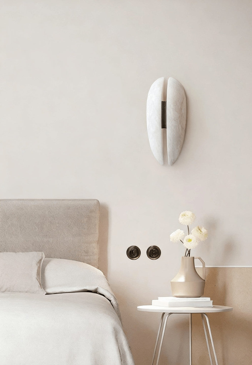 Alabaster Veil LED Wall Light, Bedroom Wall Sconce, detail 4