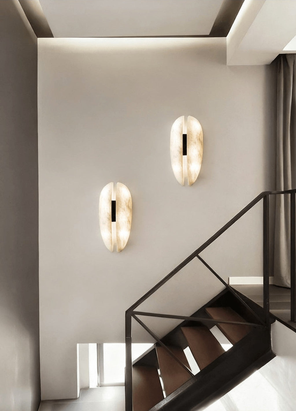 Alabaster Veil LED Wall Light, Bedroom Wall Sconce, detail 6