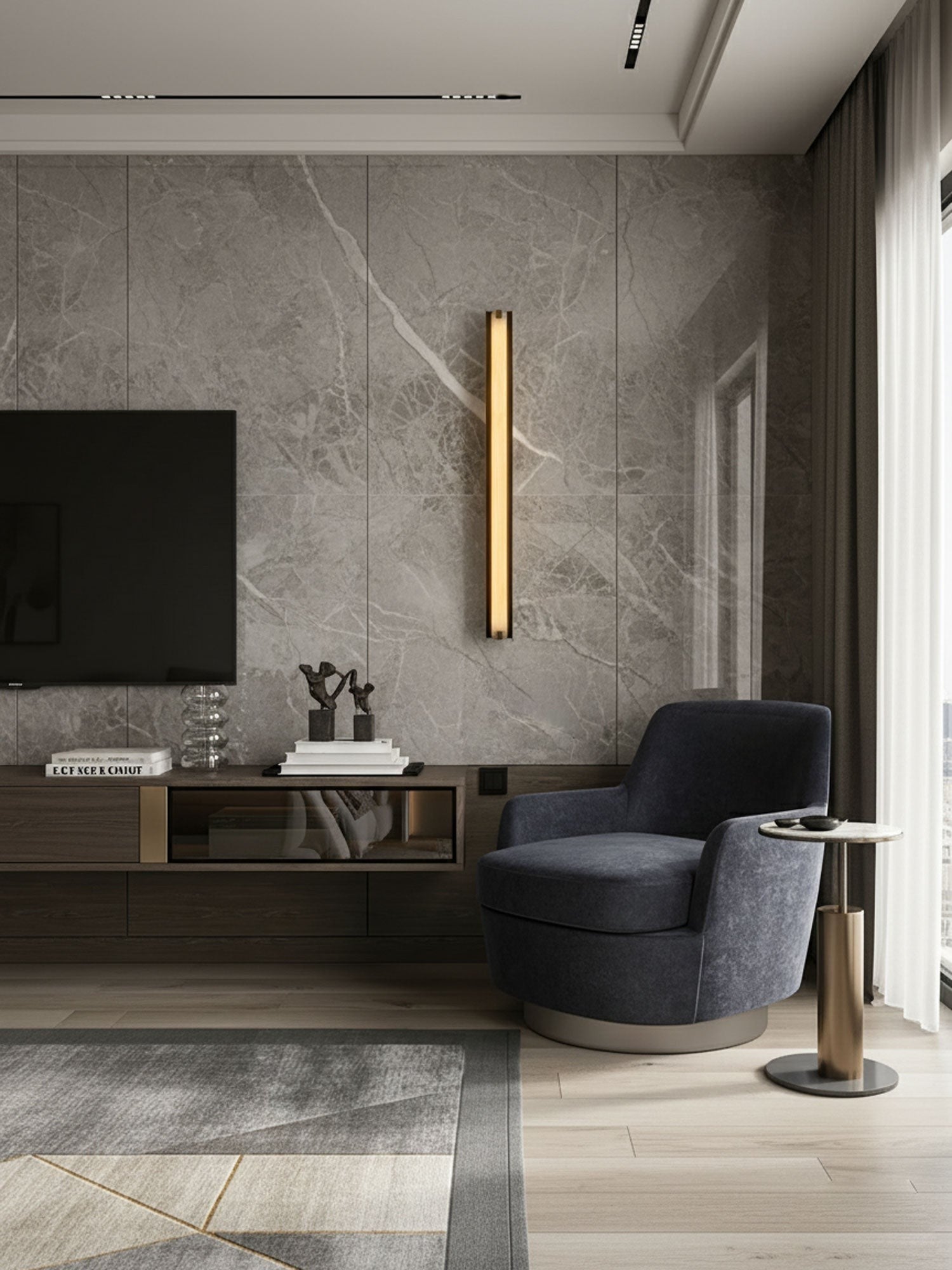 Alvara Alabaster Vertical Wall Light, Bedroom Wall Sconce, detail 12