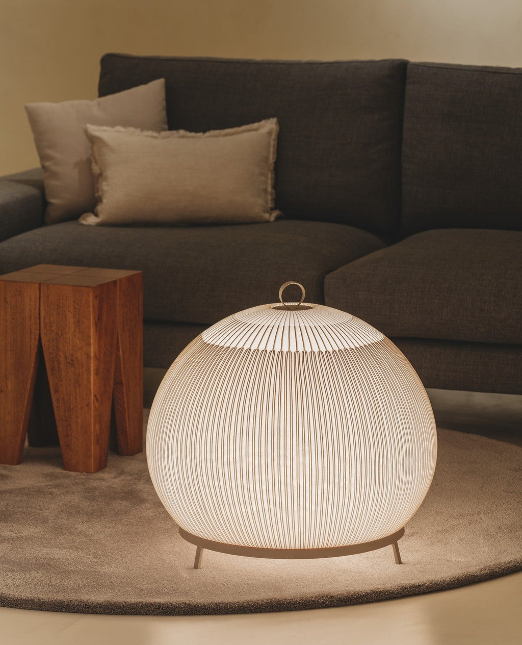 Alvora Fabric Lantern Table Light, Bedside Table Lamp, detail 11