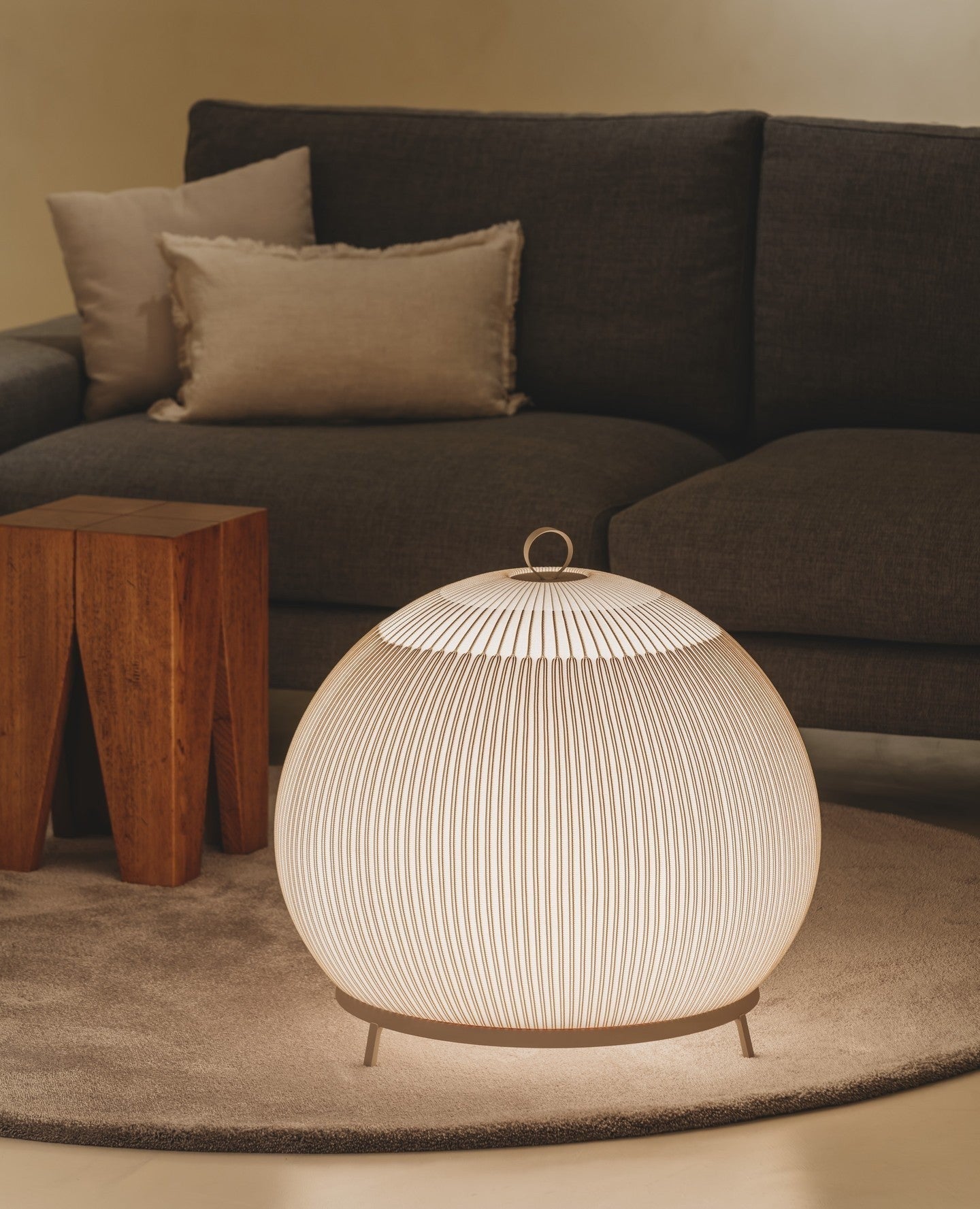 Alvora Fabric Lantern Table Light, Bedside Table Lamp, detail 11
