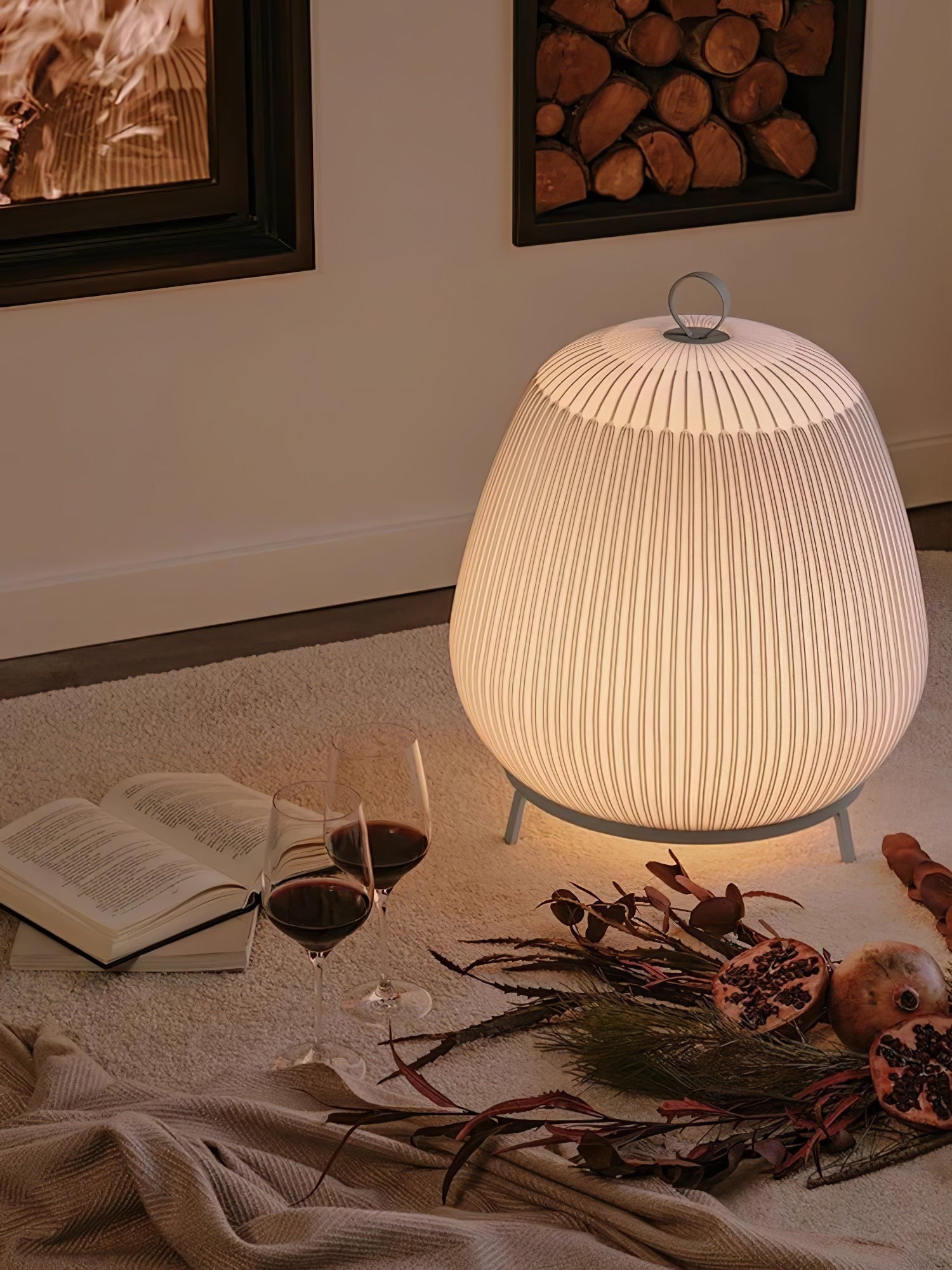 Alvora Fabric Lantern Table Light, Bedside Table Lamp, detail 17