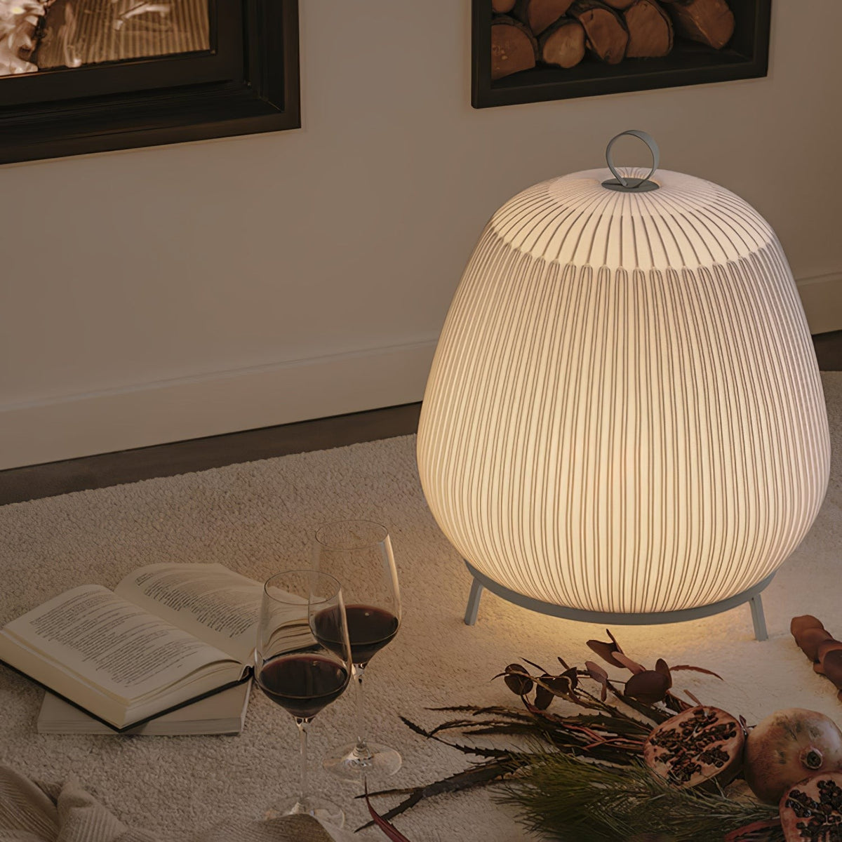 Alvora Fabric Lantern Table Light, Bedside Table Lamp, detail 21