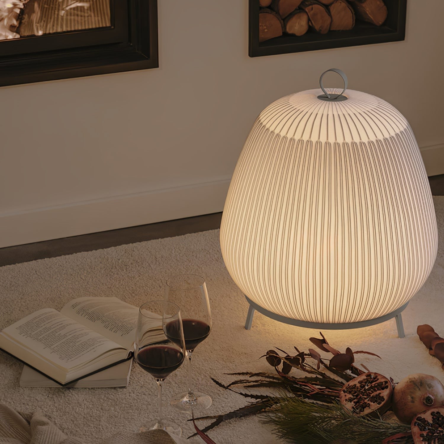 Alvora Fabric Lantern Table Light, Bedside Table Lamp, detail 21