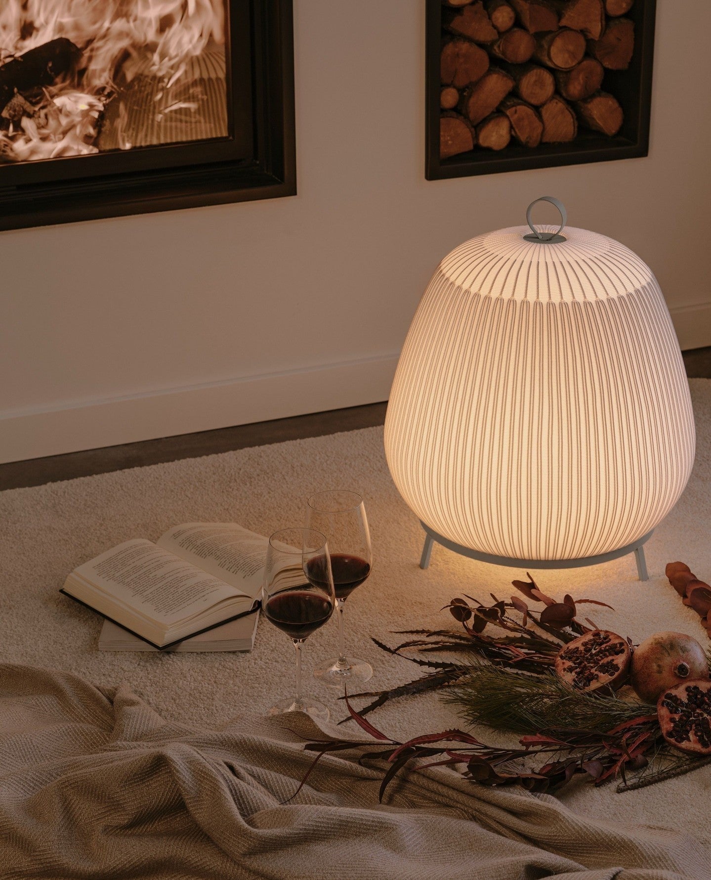 Alvora Fabric Lantern Table Light, Bedside Table Lamp, detail 9