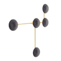 Glaze 5 Light 44" Tall Wall Light with Ceramic Shades, Wall Sconce, Dimensions: Height: 44"