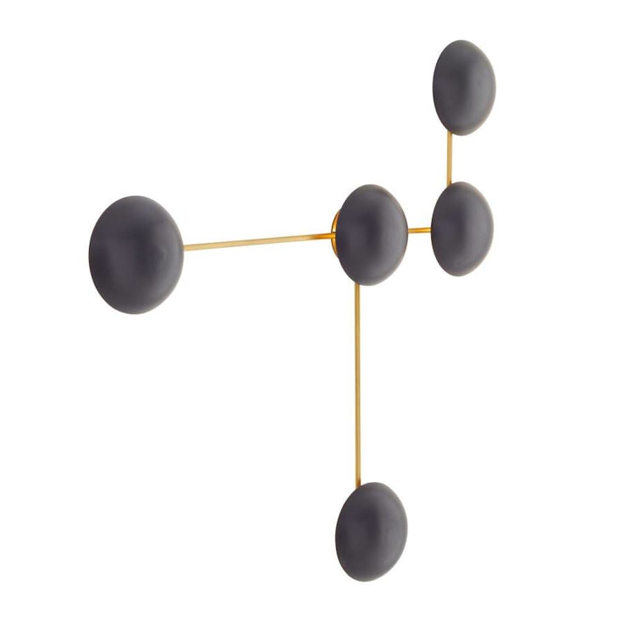 Glaze 5 Light 44" Tall Wall Light with Ceramic Shades, Wall Sconce, Dimensions: Height: 44"