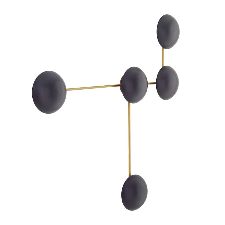 Glaze 5 Light 44" Tall Wall Light with Ceramic Shades, Wall Sconce, detail 2