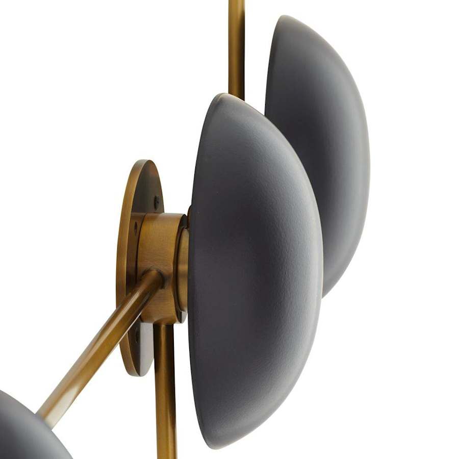 Glaze 5 Light 44" Tall Wall Light with Ceramic Shades, Wall Sconce, detail 6