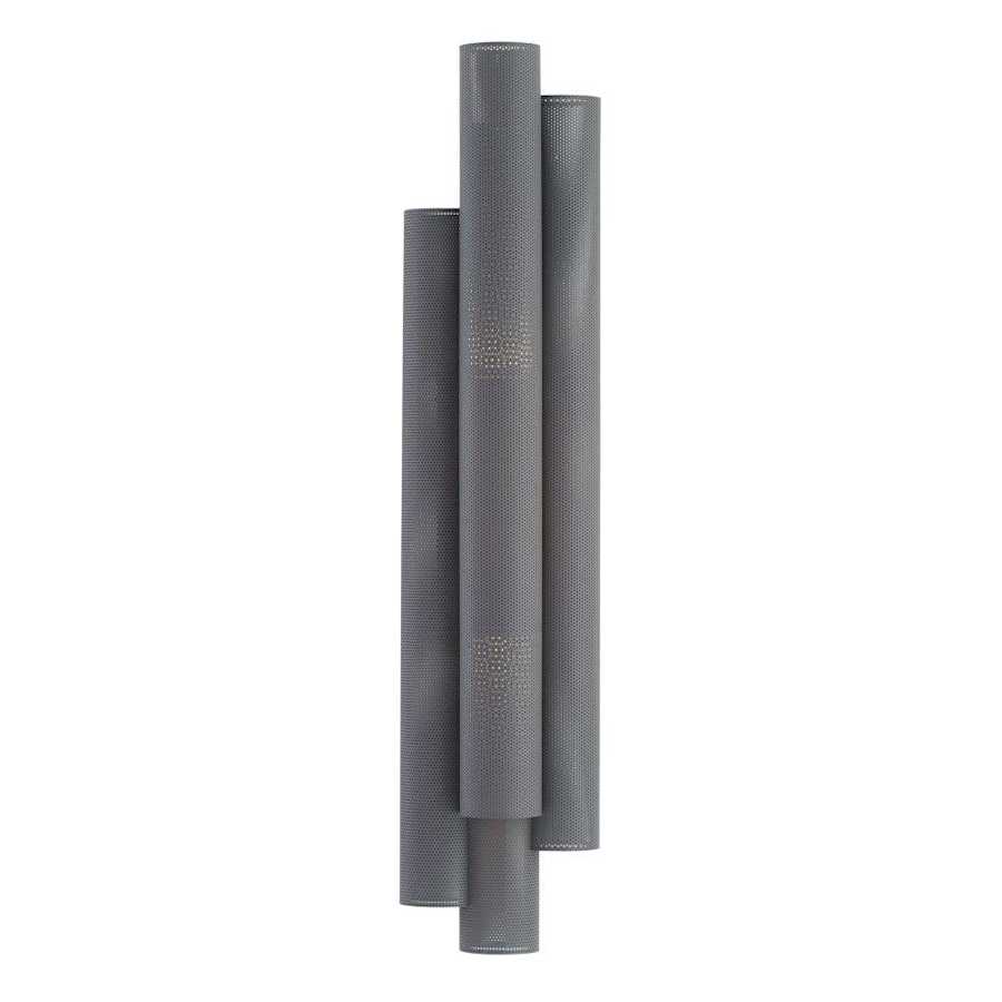 Punch 2 Light 49" Tall Exterior Wall Light with Mesh Steel Shades, Outdoor Wall Light, detail 3