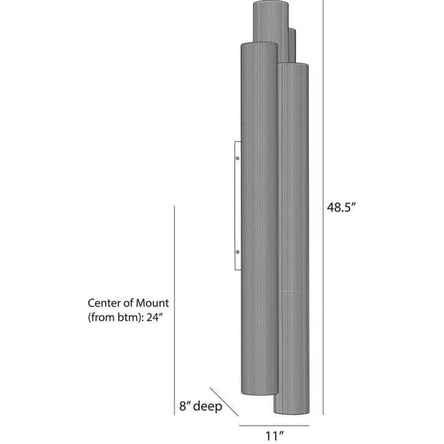 Punch 2 Light 49" Tall Exterior Wall Light, Outdoor Wall Light, detail 9