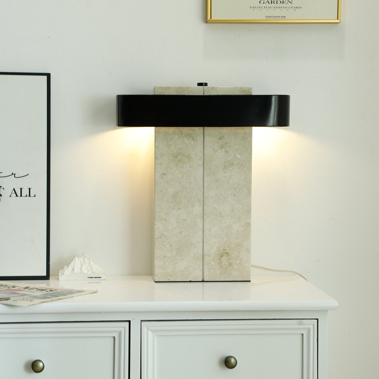Aurelius Marble Accent Table Light, Bedside Table Lamp, detail 4