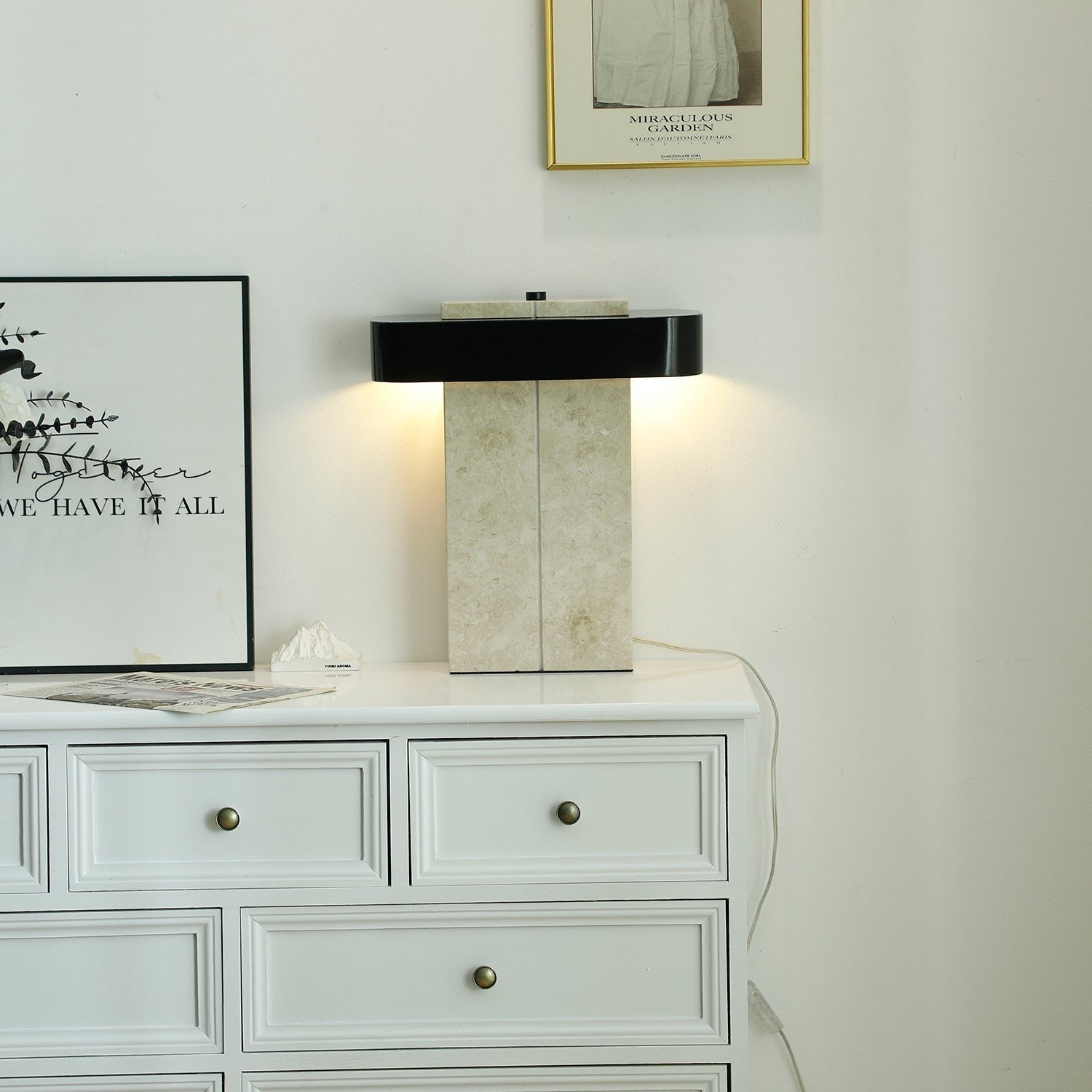 Aurelius Marble Accent Table Light, Bedside Table Lamp, detail 8