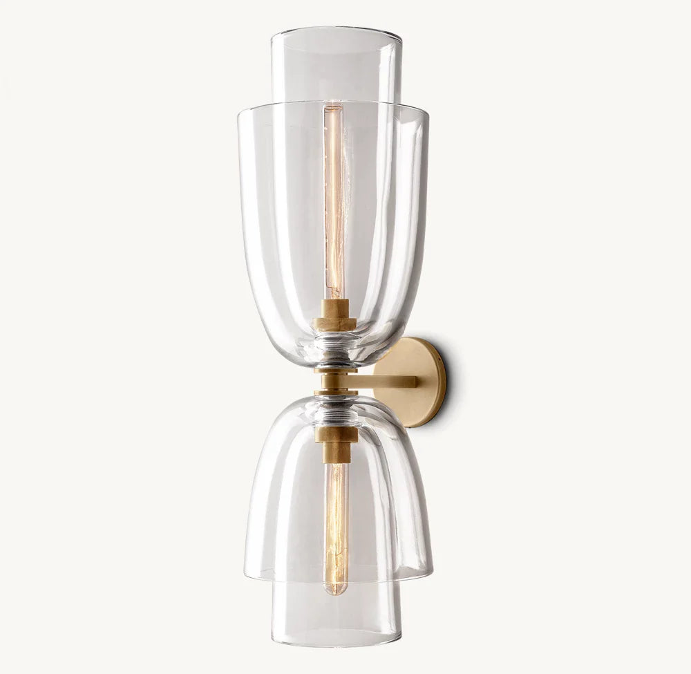 Blom Clear Glass Cloche Grand Wall Light, Bathroom Wall Sconce, detail 6