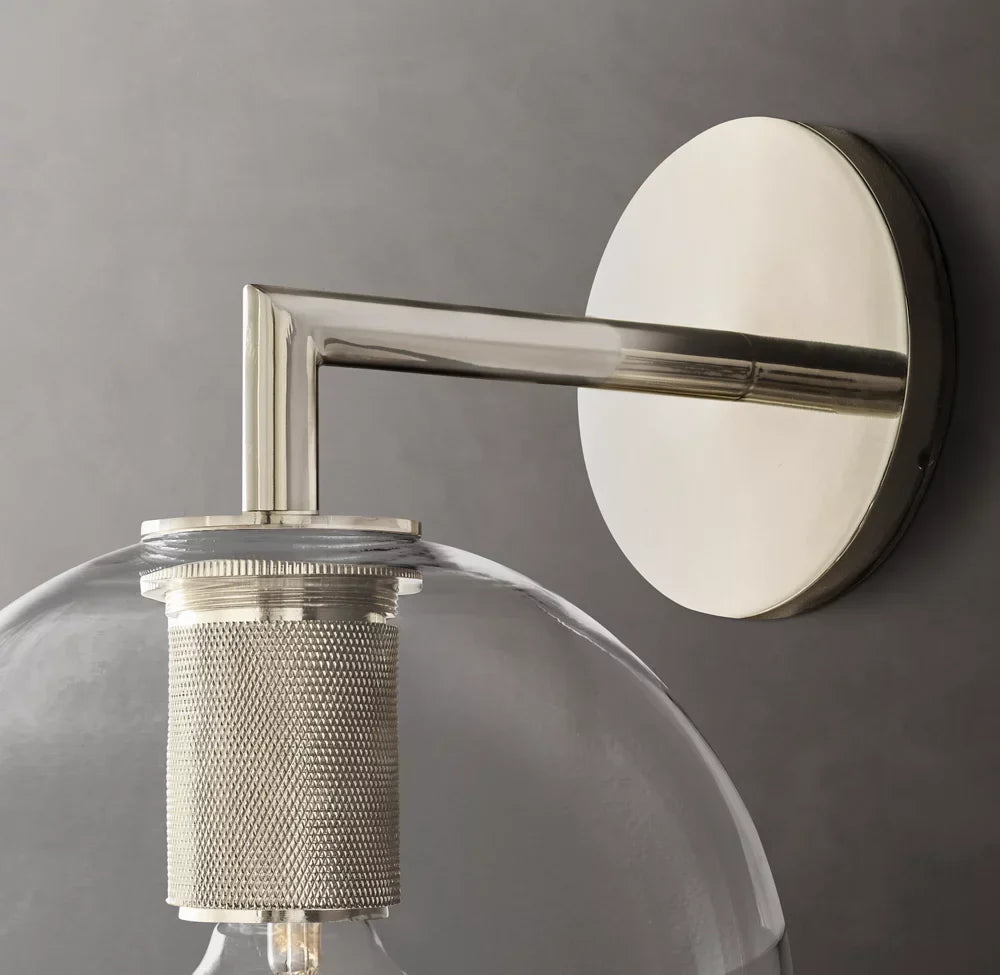 Utilitaire Globe Shade Wall Light, Bathroom Wall Sconce, detail 14