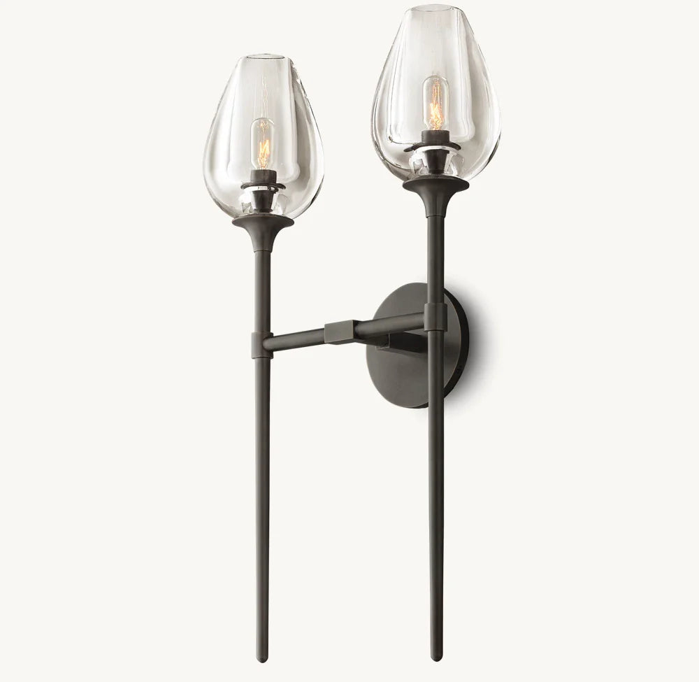 Tulip Double Wall Light, Bathroom Wall Sconce, detail 8