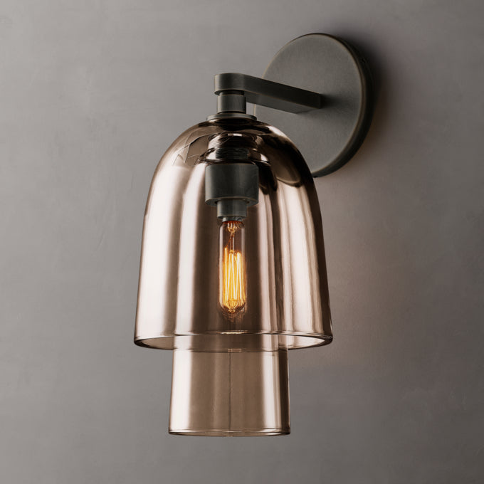 Blom Amber Glass Flute Wall Light, Bathroom Wall Sconce, detail 11