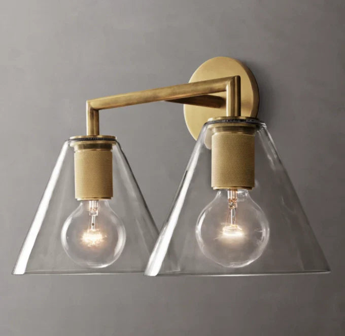 Utilitaire Funnel Shade Double Wall Light, Bathroom Wall Sconce, detail 16