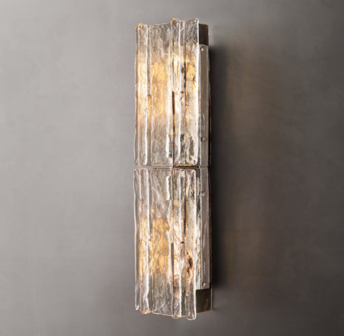 Lattice Clear Glass Wall Light 30", Bathroom Wall Sconce, detail 21