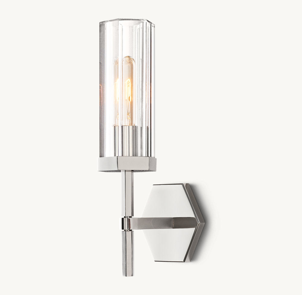 Lambeth Hexagonal Wall Light, Bathroom Wall Sconce, detail 12