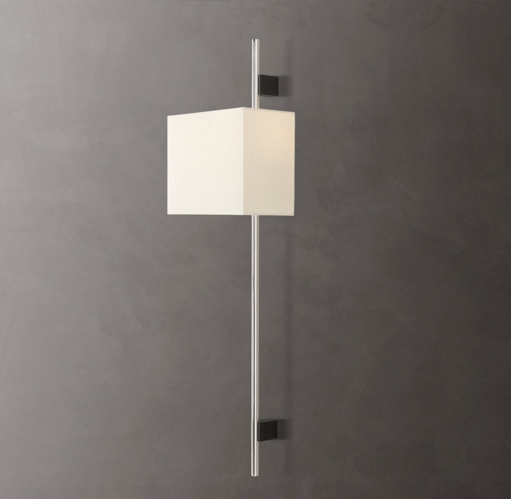 Vela Circular Bar Sconce - Box Shade, Bedroom Wall Sconce, detail 2
