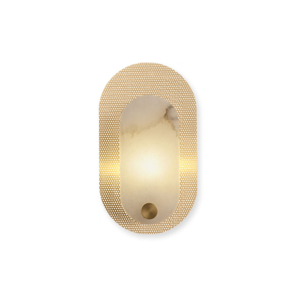 Perforated Oval Alabaster Wall Light - Wall Lamp, Hardwired Wall Sconce, detail 7