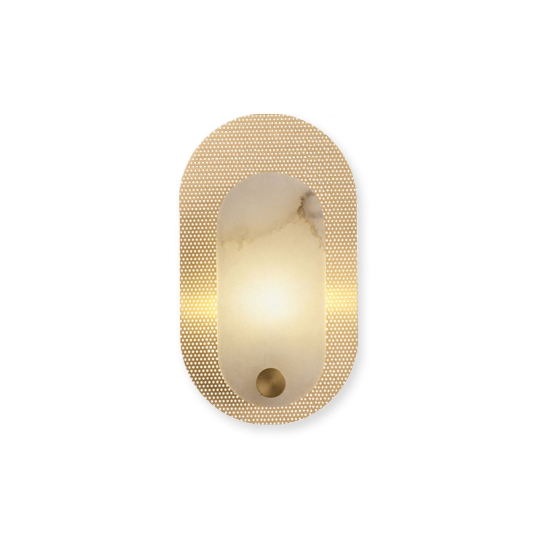 Perforated Oval Alabaster Wall Light - Wall Lamp, Hardwired Wall Sconce, detail 7