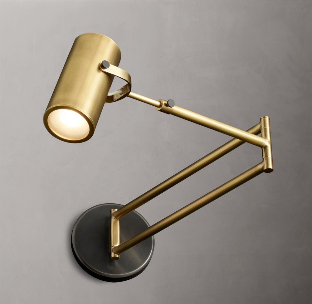 Champeaux Swing-Arm Wall Light, Plug-In Wall Sconce, Dimensions Overall: 6"