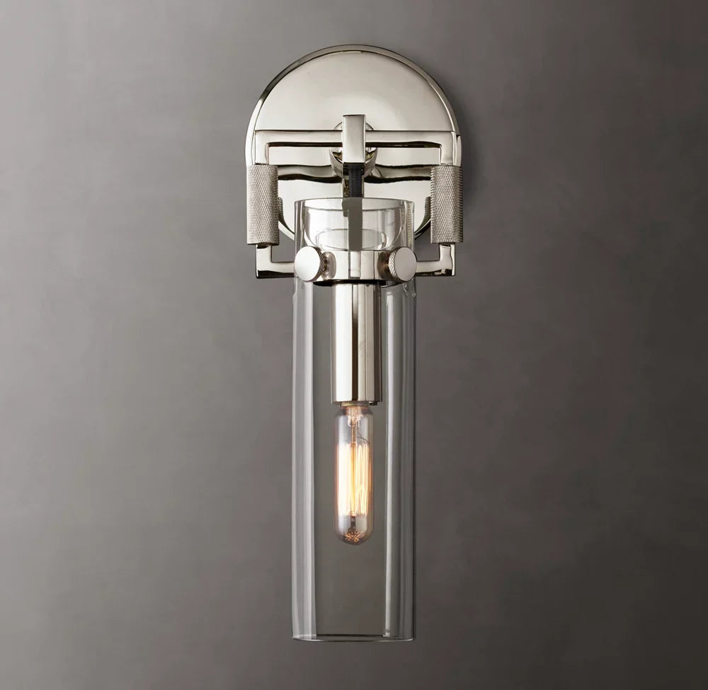 Machinist Glass Cylinder Wall Light 9", Bathroom Wall Sconce, detail 10