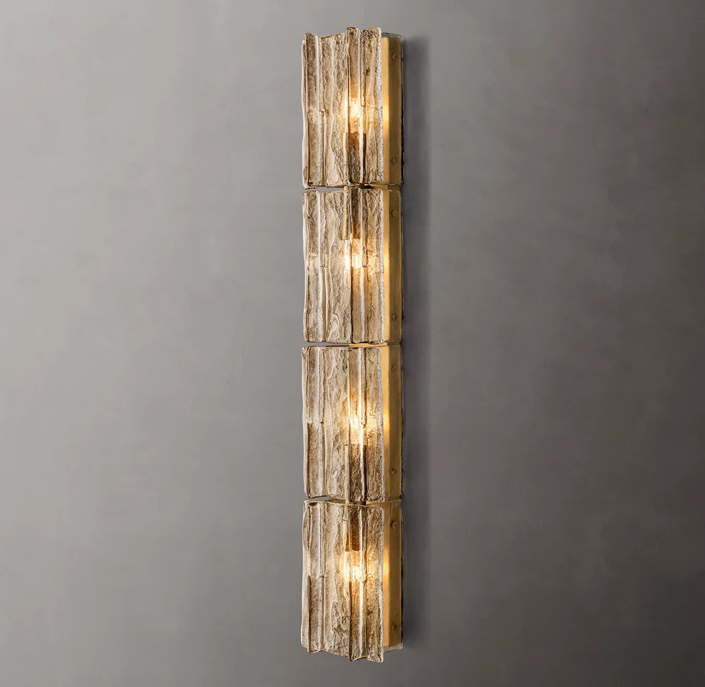 Lattice Smoke Glass Grand Wall Light, Bedroom Wall Sconce, Dimensions 49"