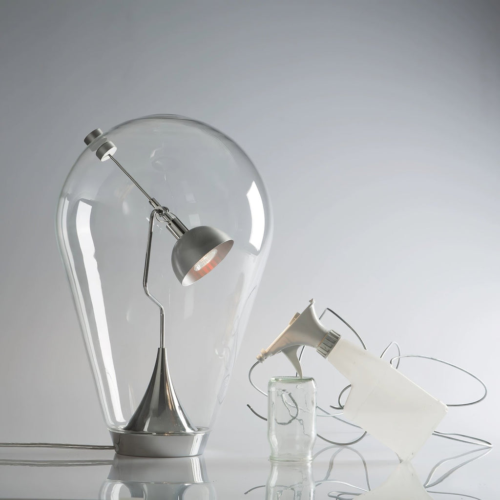 BeamGlow Rotating Glass Cylinder Table Light, Bedside Table Lamp, detail 10