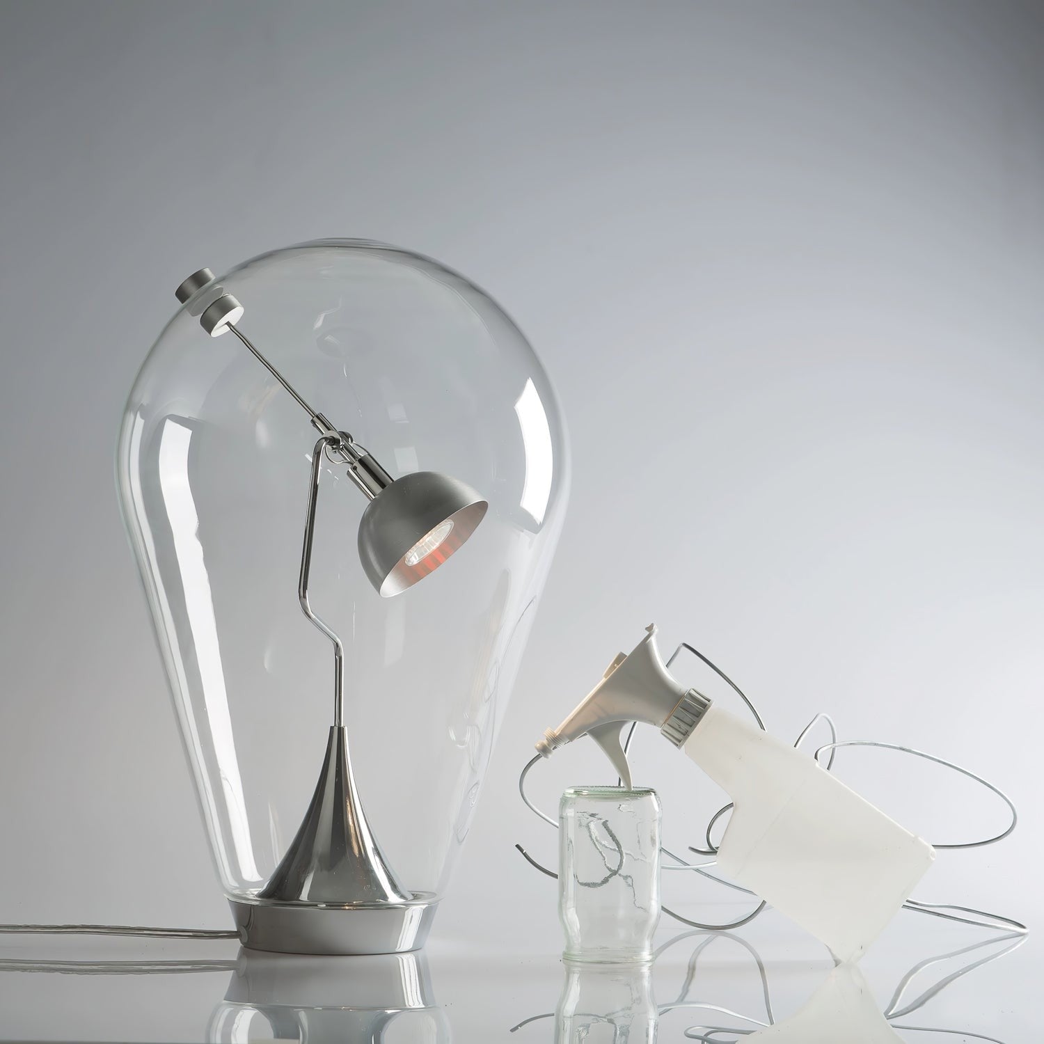 BeamGlow Rotating Glass Cylinder Table Light, Bedside Table Lamp, detail 10